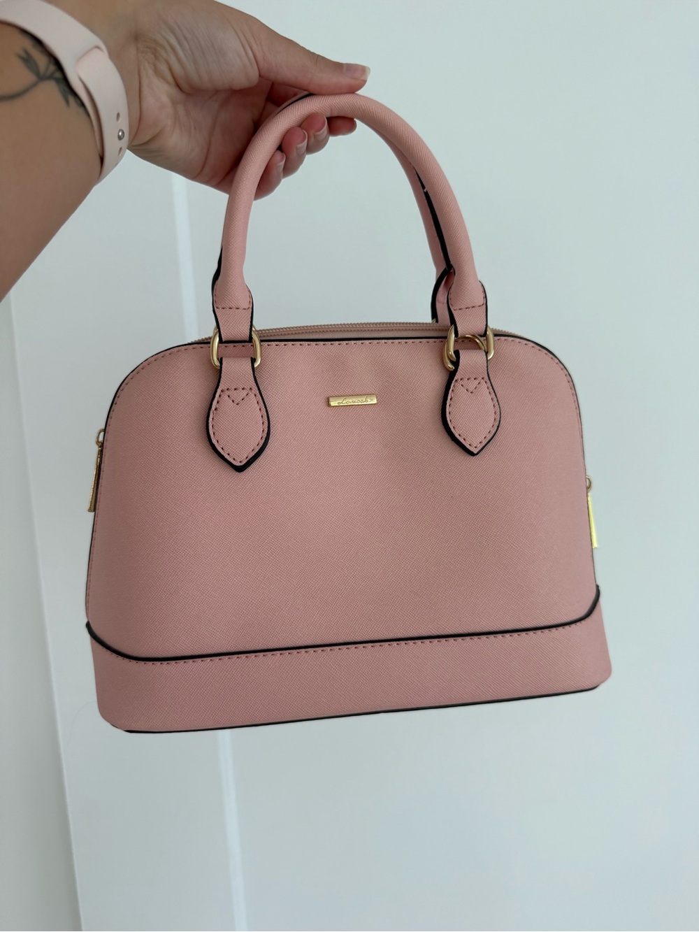 Women’s Structured Top-Handle Bag in Blush Pink